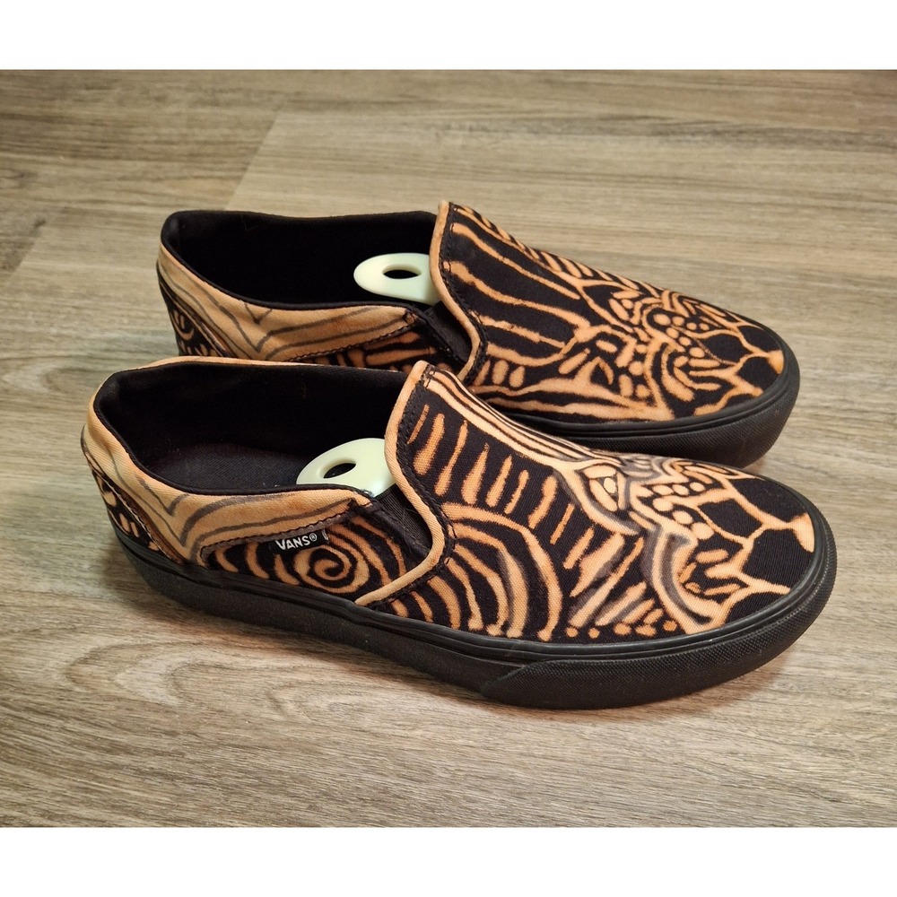 Vans Hand Designed Bleached Out Shoes Women's 9